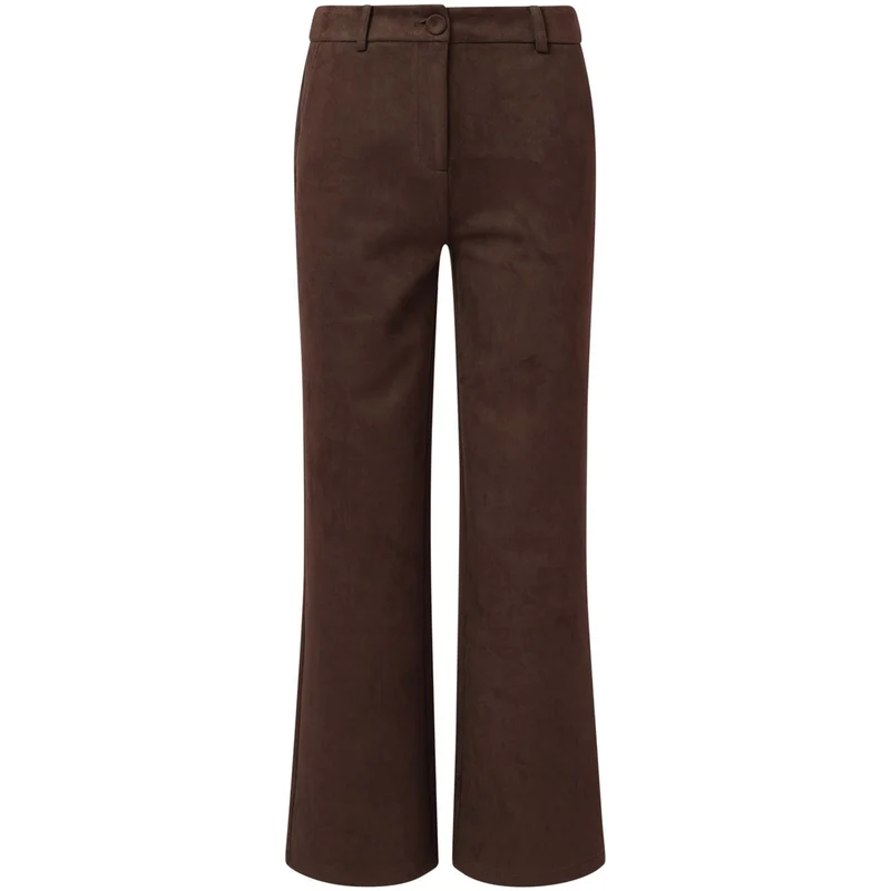 Smashed Lemon Broek Suedine Donkerbruin | Tall