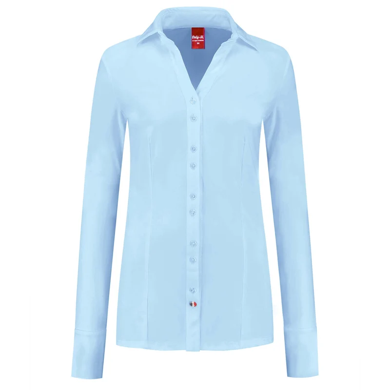 Only-M Blouse Sporty Light Lichtblauw | Tall