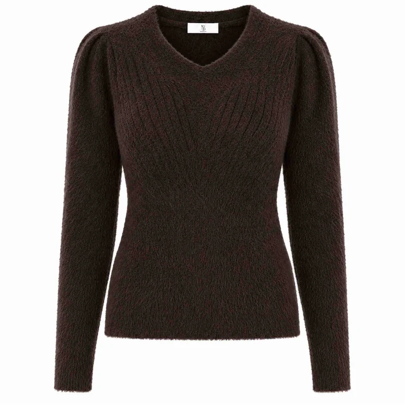NED Trui Belins Ganache Brown | Tall