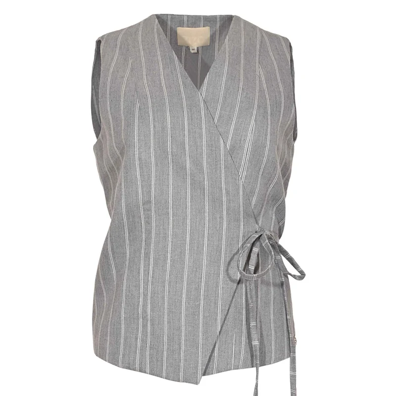 ZiZo Gilet Sophia Silver Stripe | Tall