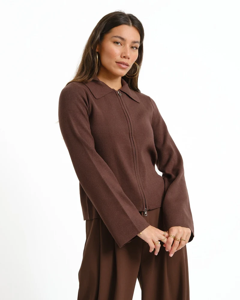 Aware Hanna Knit Cardigan Chocolate Torte