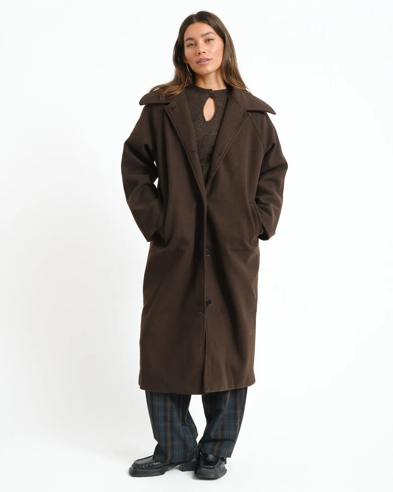 Alicia Carcoat Chocolate Bruin/Washed
