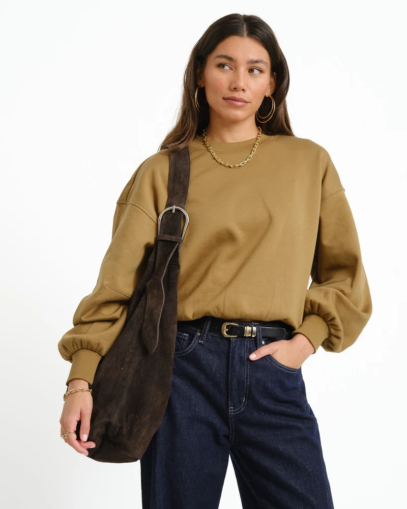 TILTIL Bag Yuki Buckle Suede Bruin