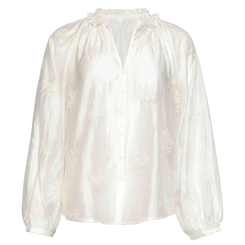Smashed Lemon Blouse Offwhite Borduur | Tall