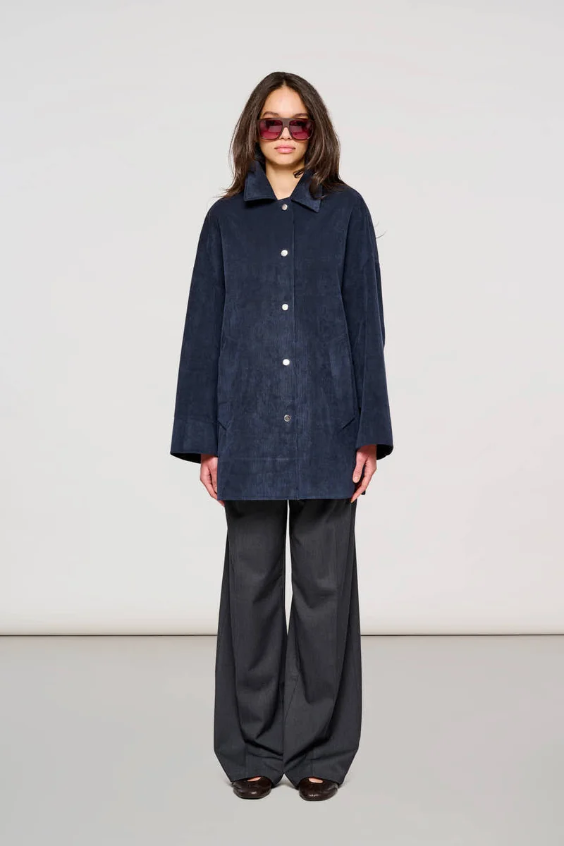 1900 York Raincoat Parka in Velluto Total Eclipse