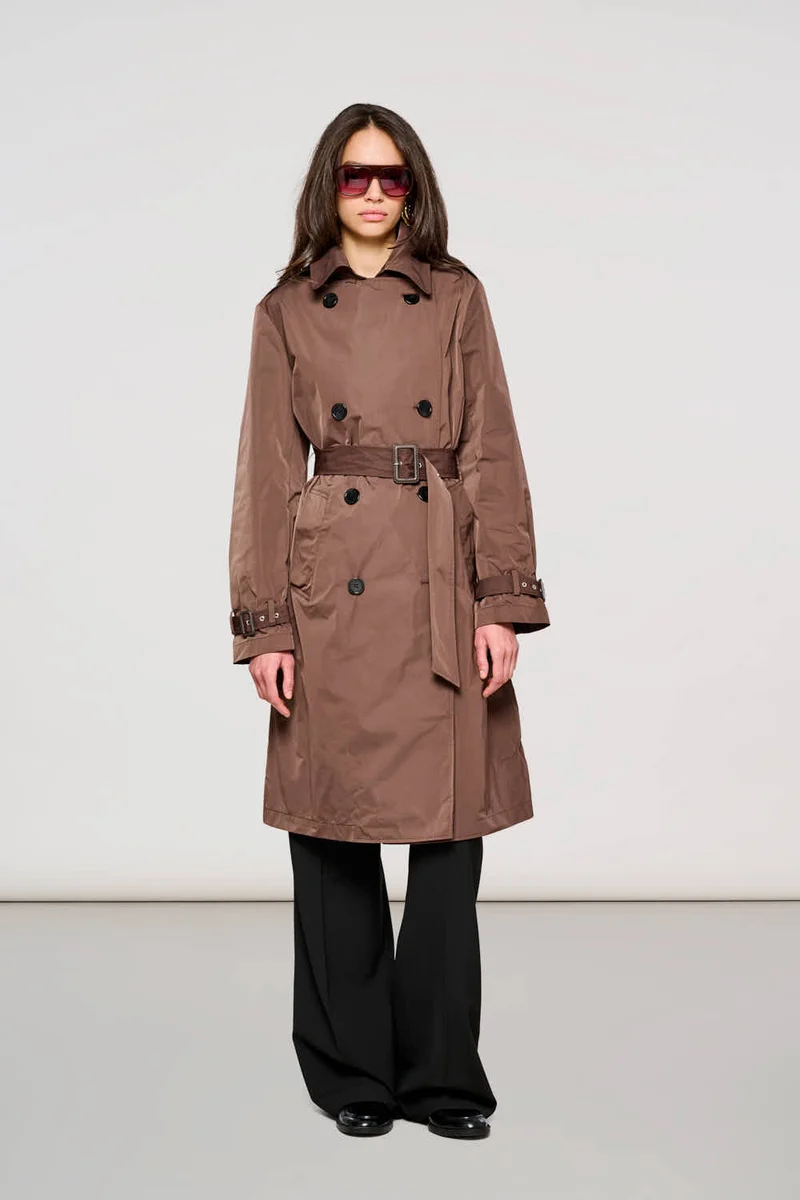 2500 Brera Trench Coat in Memory Bitter Chocolate