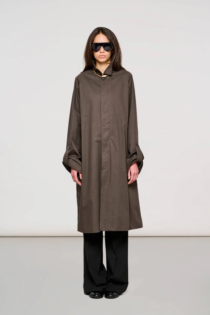 5000 Brera Trench in Cotone Smerigliato Bracken
