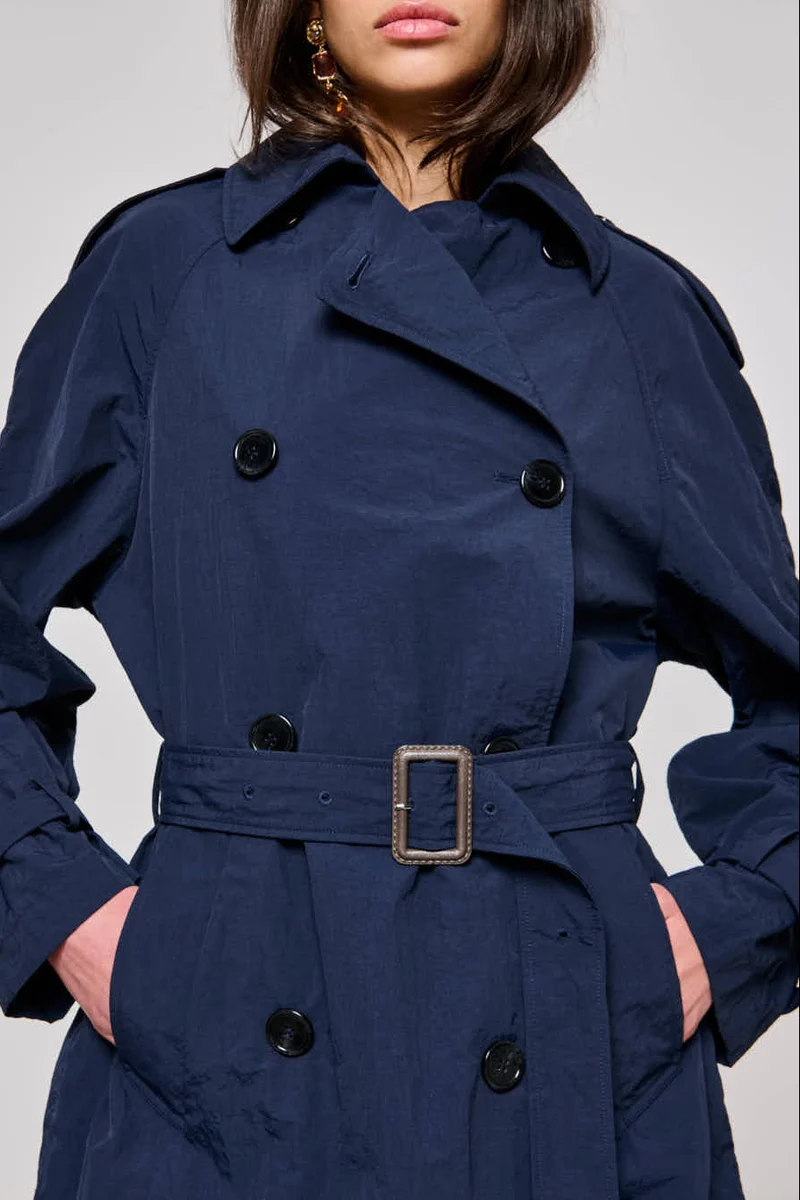5300 Brera Trench Coat in Compact Nylon Total Eclipse