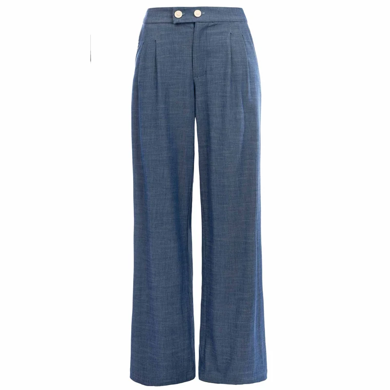 ICNK Broek Mosaic Pique Donkerblauw | Tall