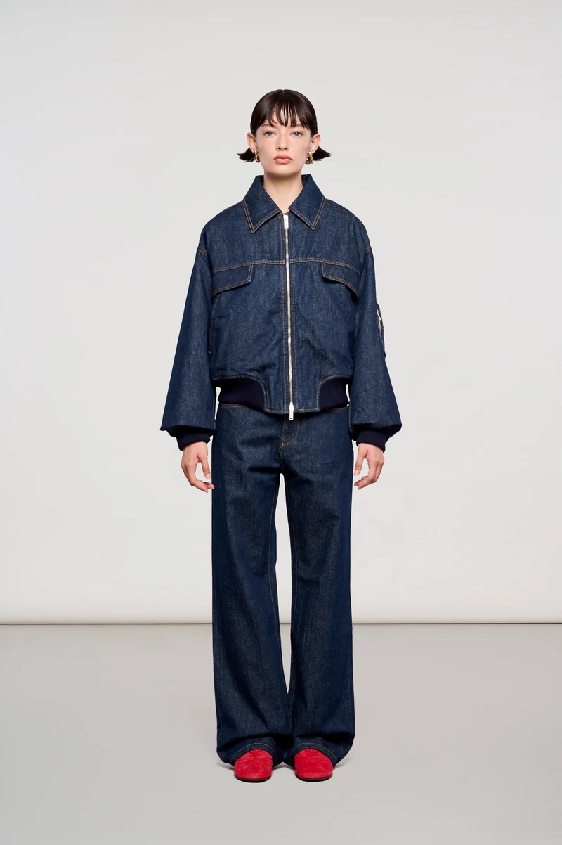 6500 BOMBER UTILITY ANTWERP IN DENIM RAW INDIGO