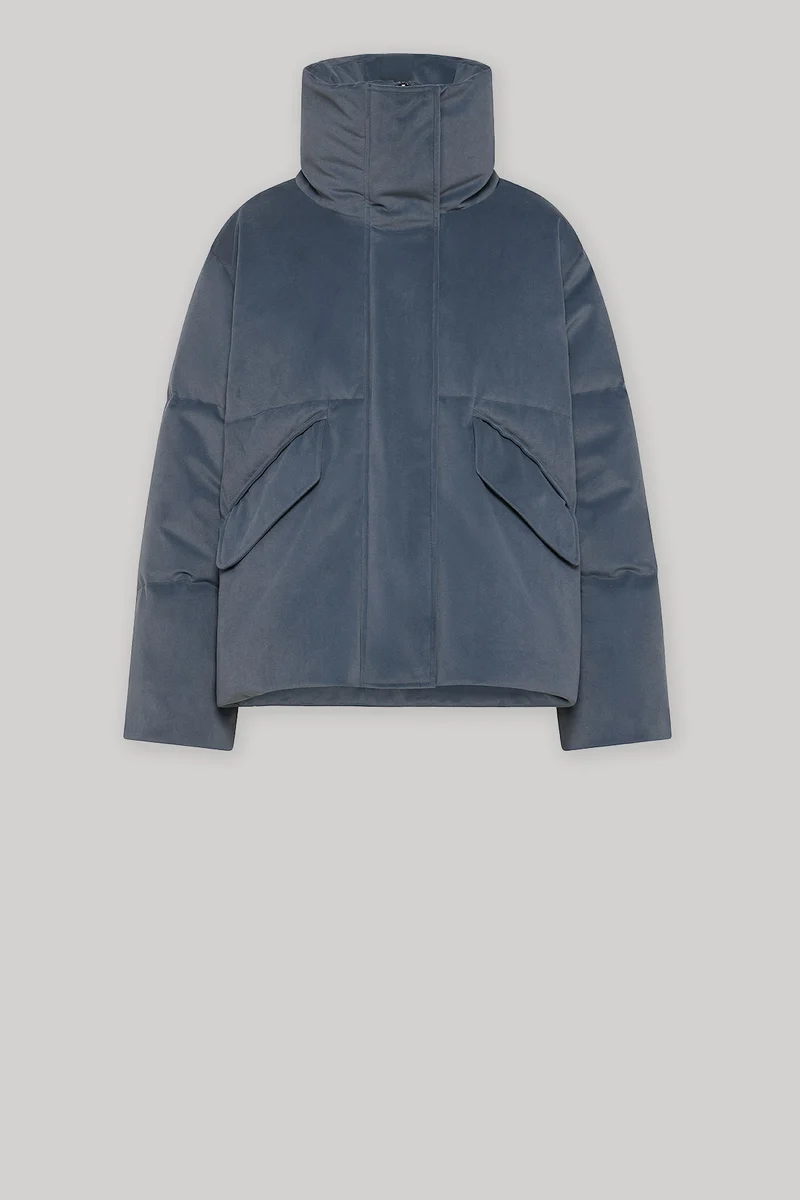 9305 PUFFER IMBOTTITO IN VELLUTO GRIGIO