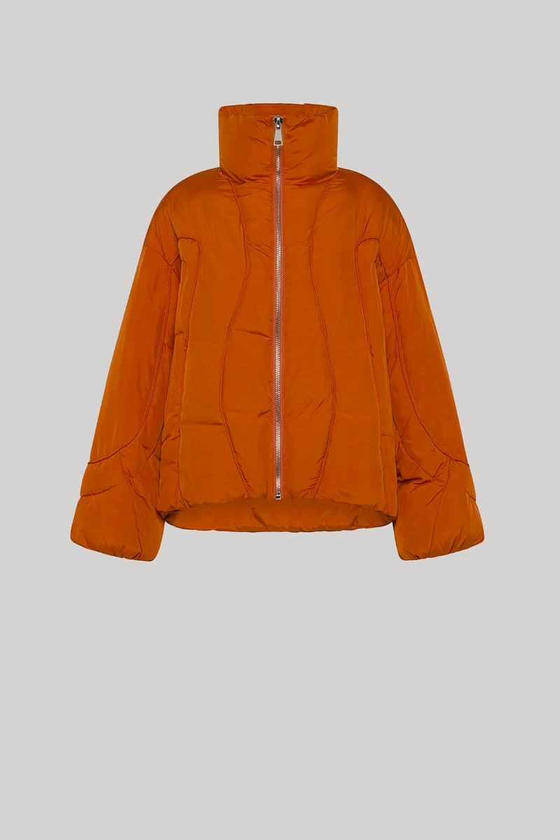9329 BOMBER TRAPUNTATO IN NYLON IDROREPELLENTE ARANCIONE