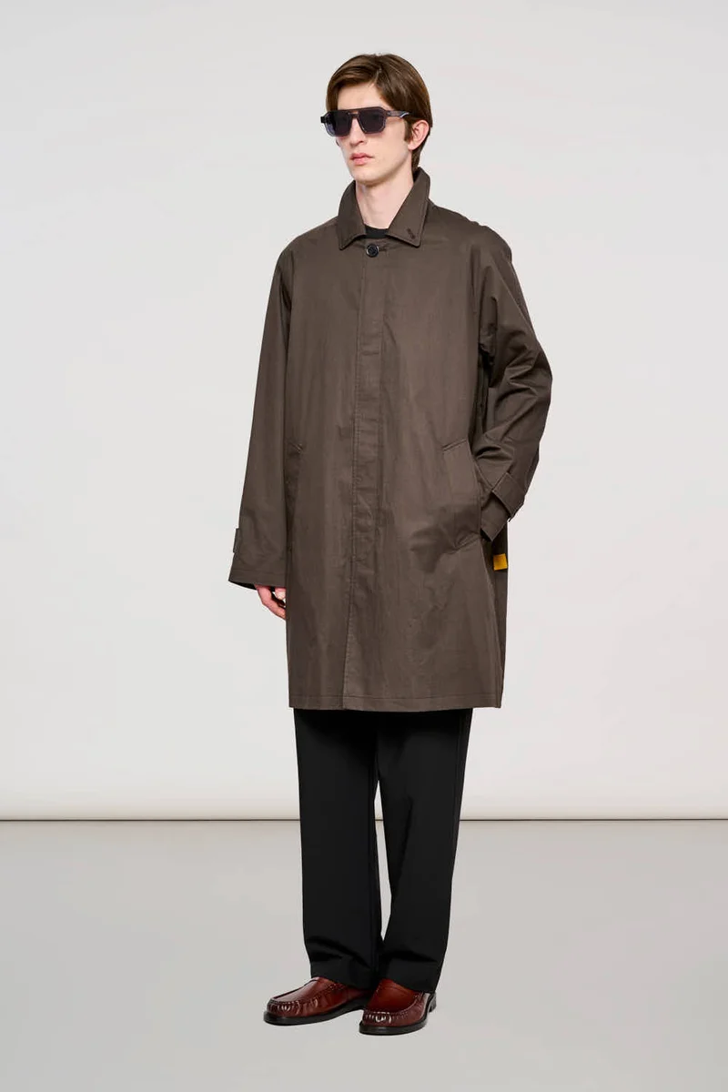 0700 Brera Raincoat in Cotone Smerigliato Bracken