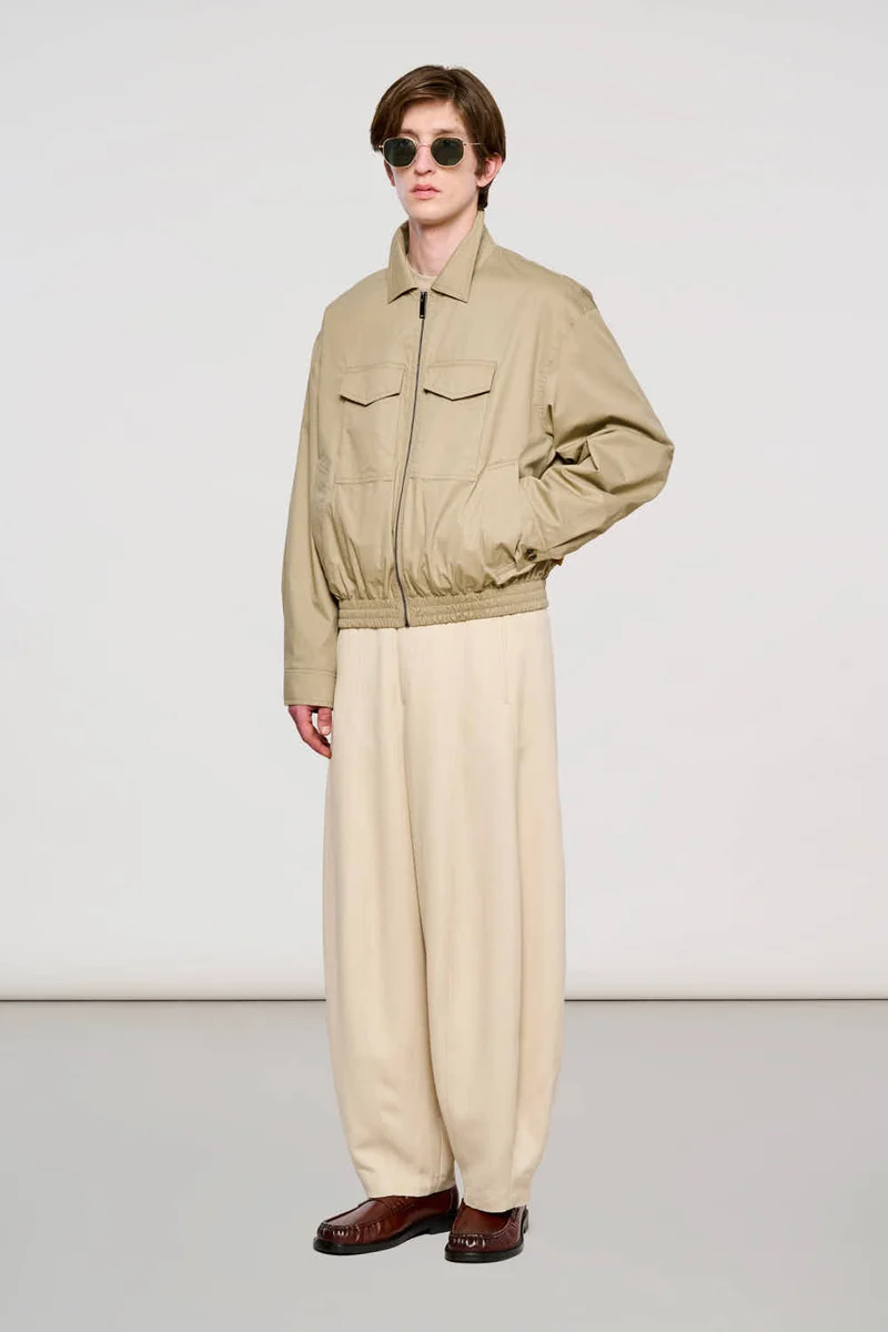 0800 Heathrow Light Jacket in Cotone Smerigliato Oxford Tan