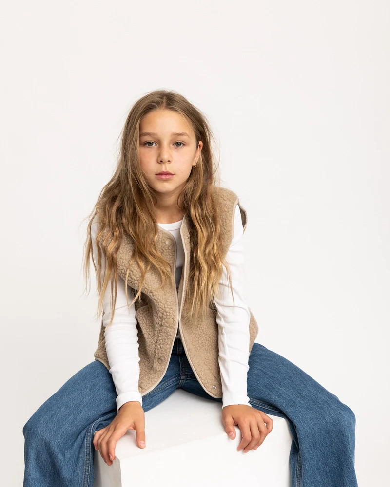Vera Teddy Vest GIRLS Humus