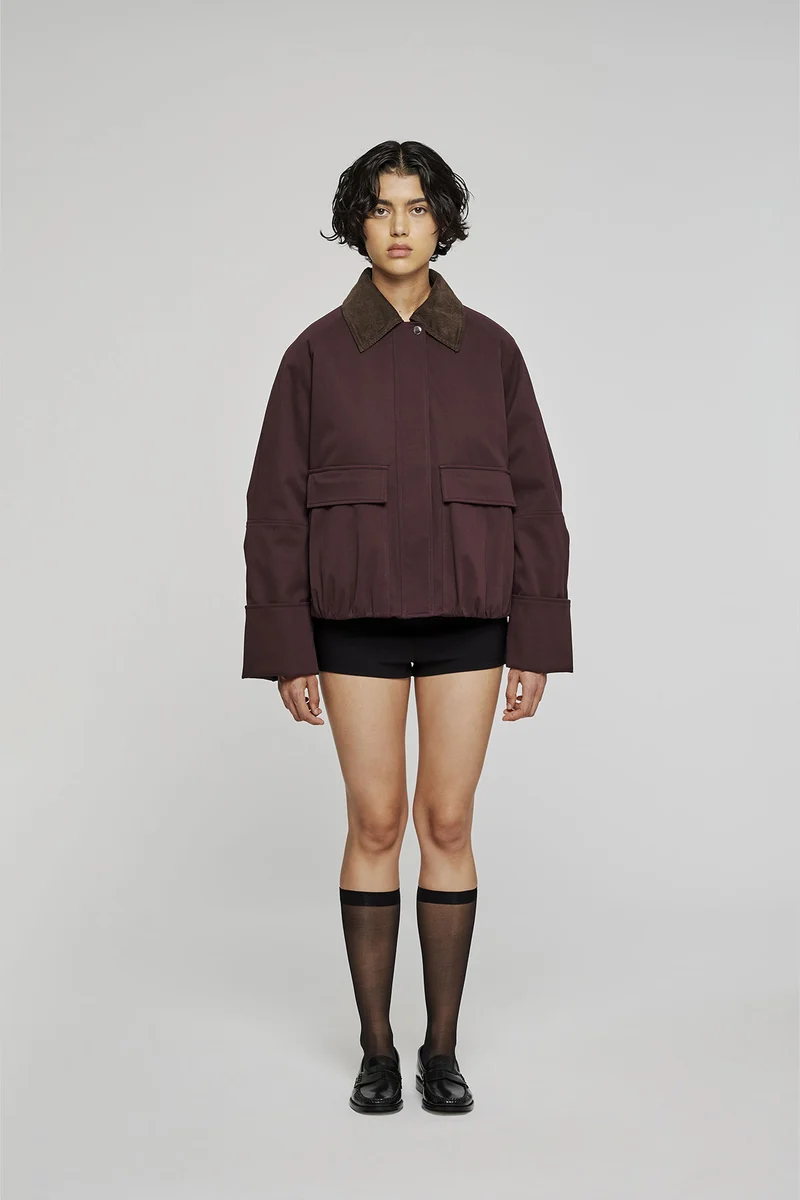 9321 GIACCA UTILITY CORTA BORDEAUX