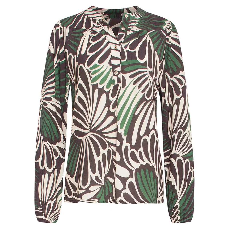 Smashed Lemon Blouse Zwart Groen | Tall