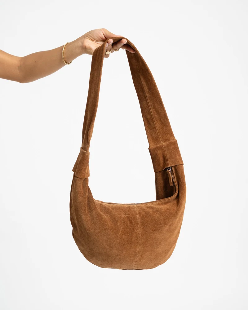 TILTIL Bag Leila REAL SUEDE Cognac