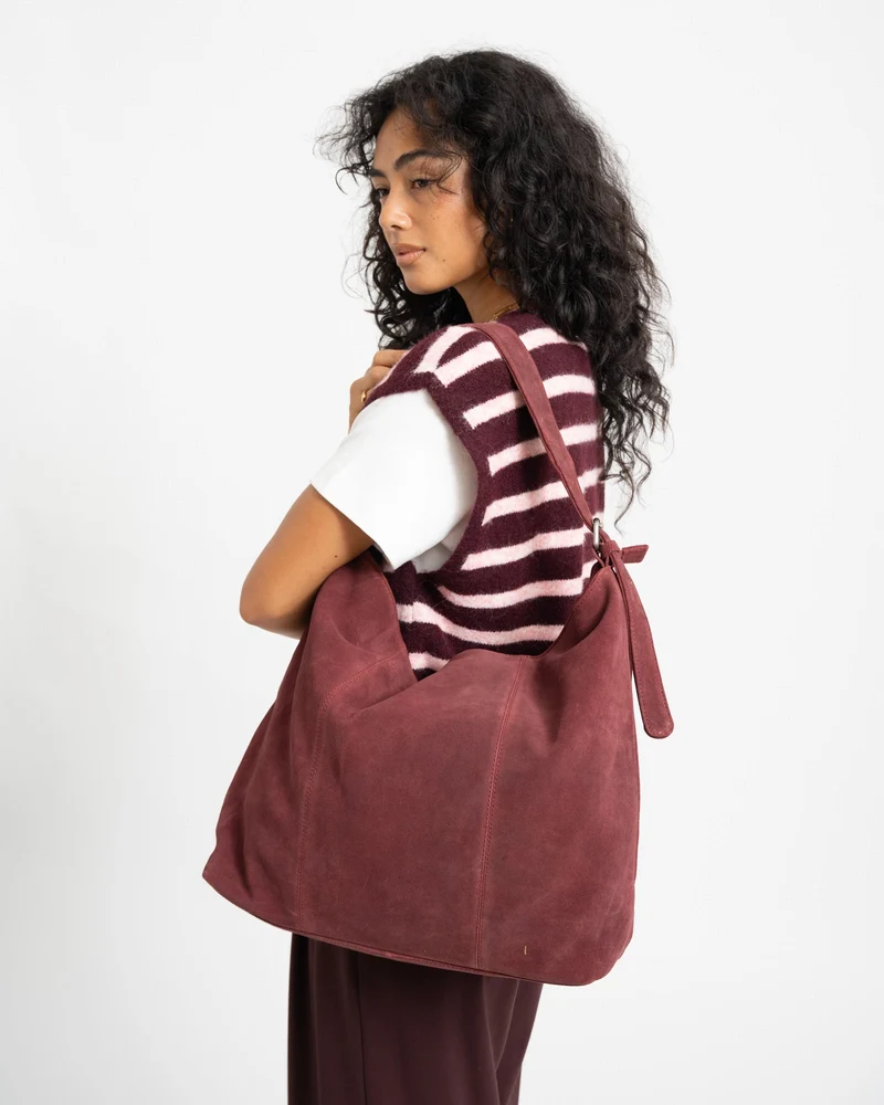 TILTIL Ariana Bag Suede Donkerpaars
