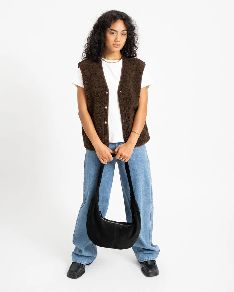 TILTIL Bag Leila REAL SUEDE Zwart