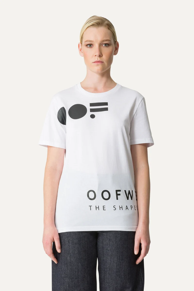 Tshirt In Cotone Con Logo Bianco