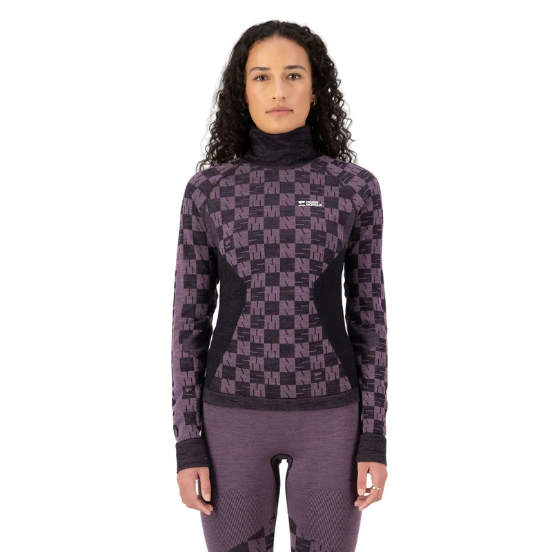 Ascender Merino Seamless Mock Neck Long Sleeve Baselayer Top