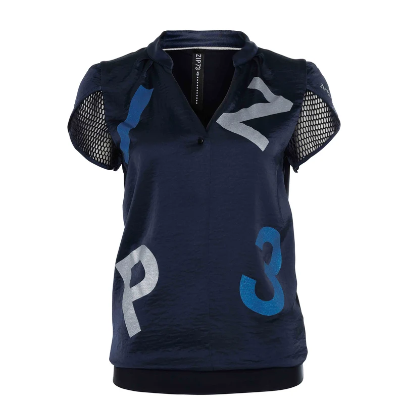 Zip73 Blouse Donkerblauw Gaas | Tall