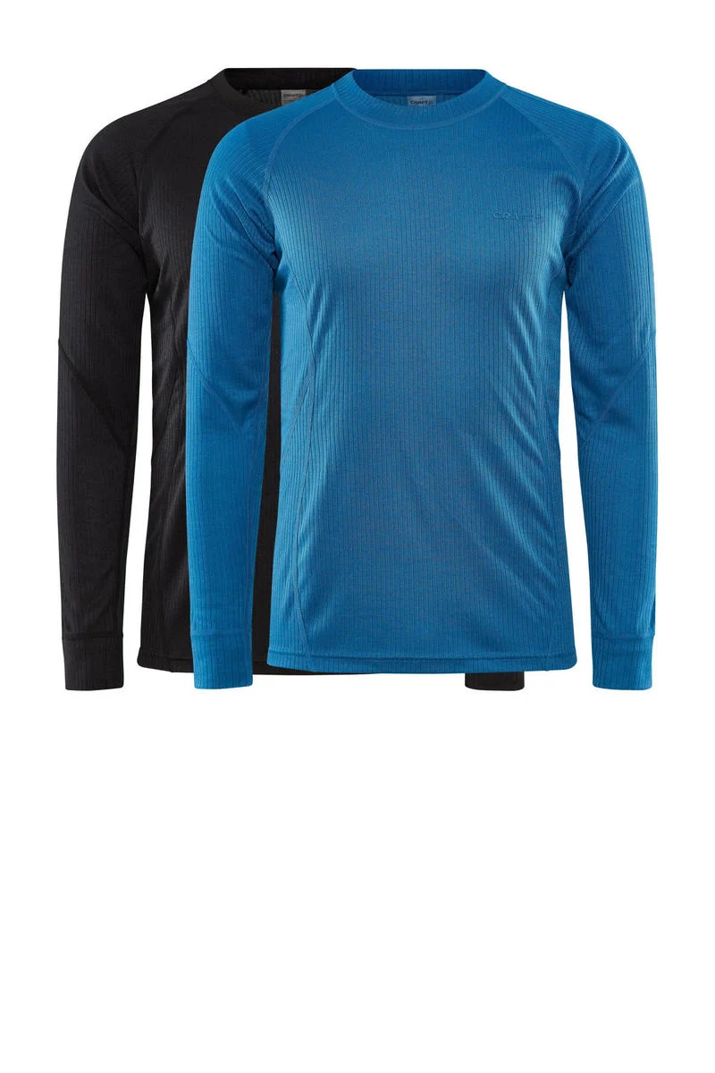 Craft Core 2-Pack Baselayer thermoshirt lange mouwen zwart/blauw heren
