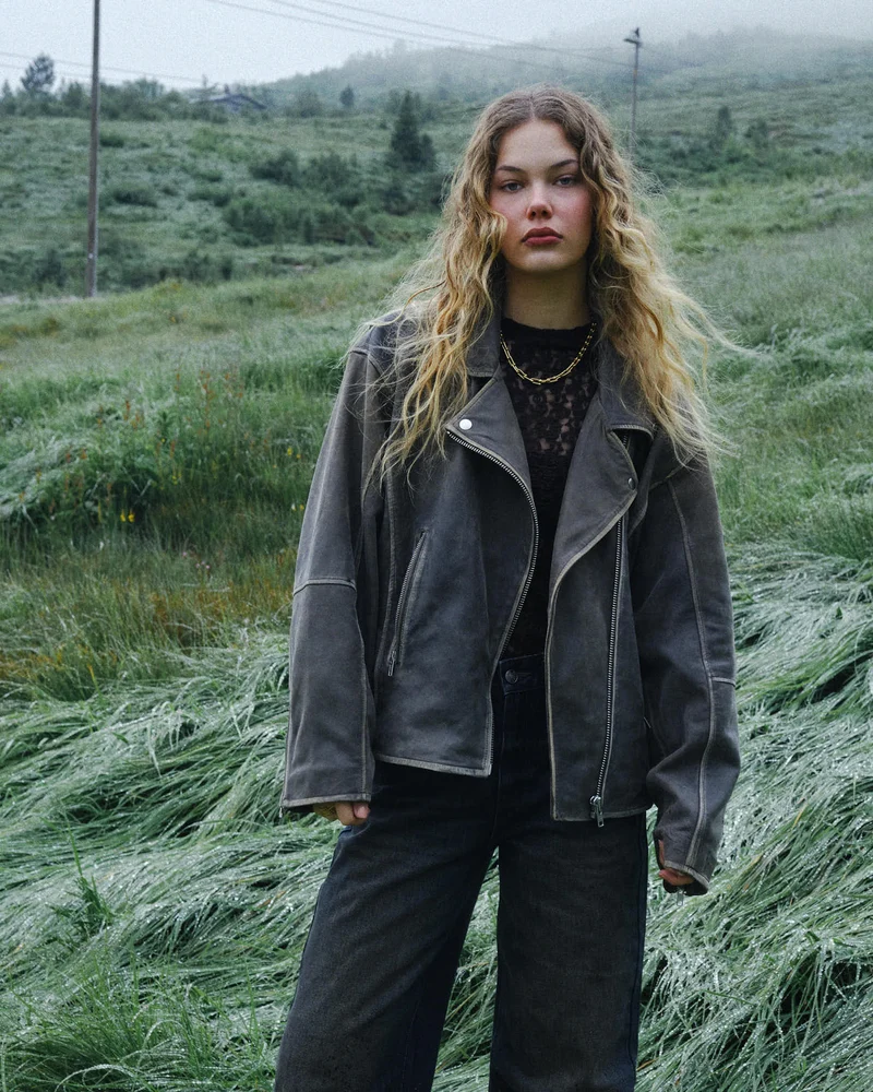 Ashley Leather Biker TIL Demitasse / Dark Bruin