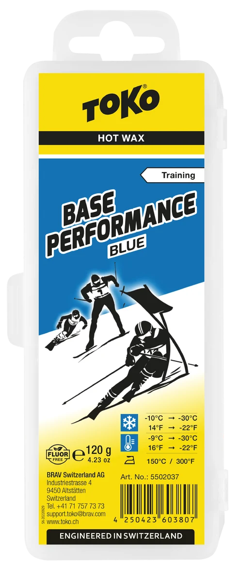 TOKO Base Performance Hot Wax Blue 120 gram ski en snowboard wax