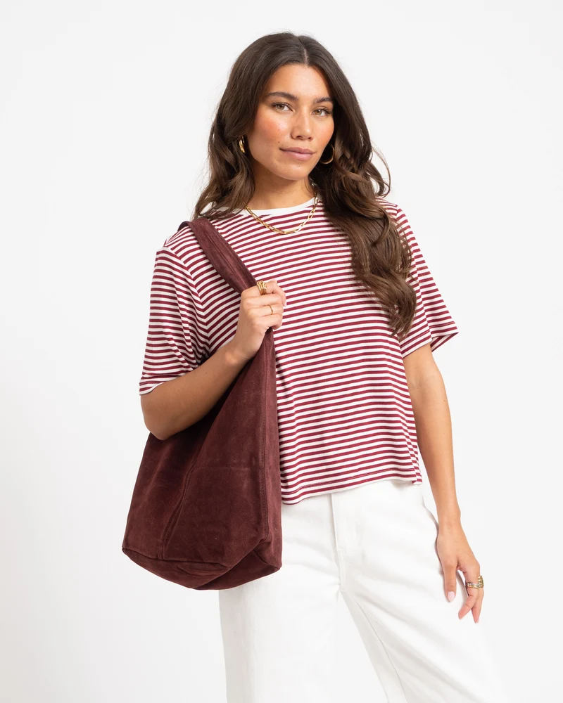 Loreen Suede Bag Bordeaux