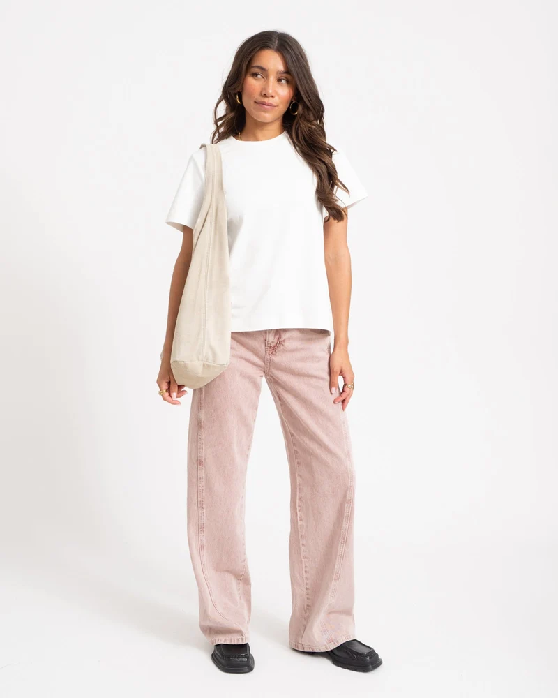 Loreen Suede Bag Ecru