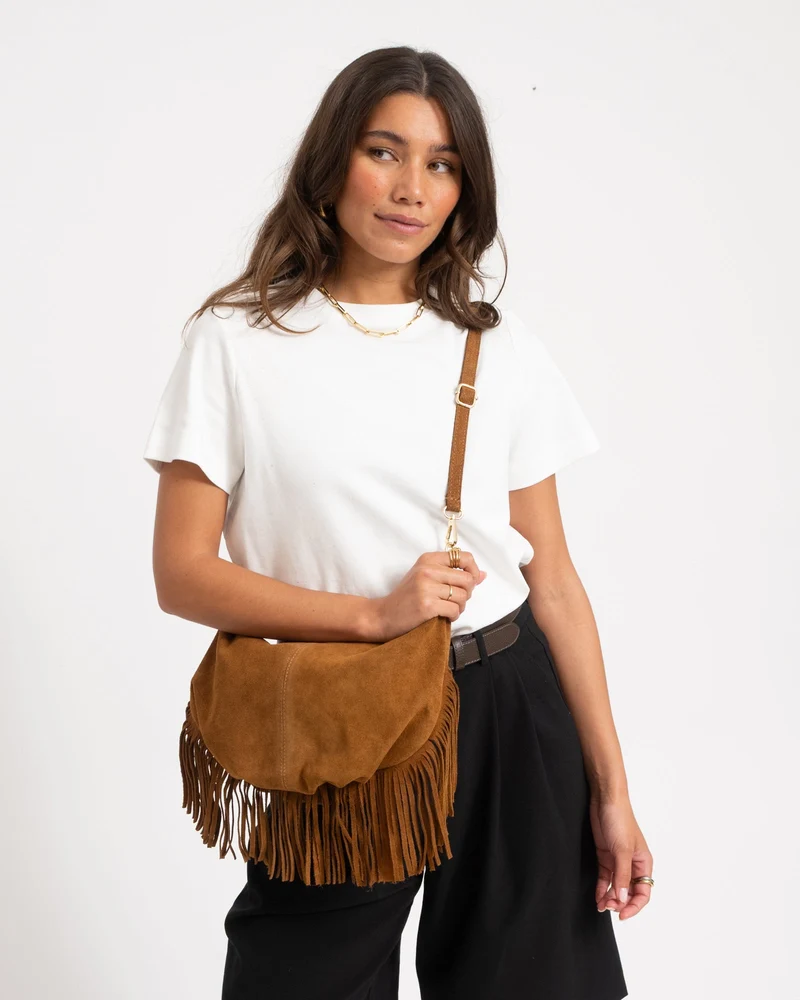Bag Vromy Suede Cognac