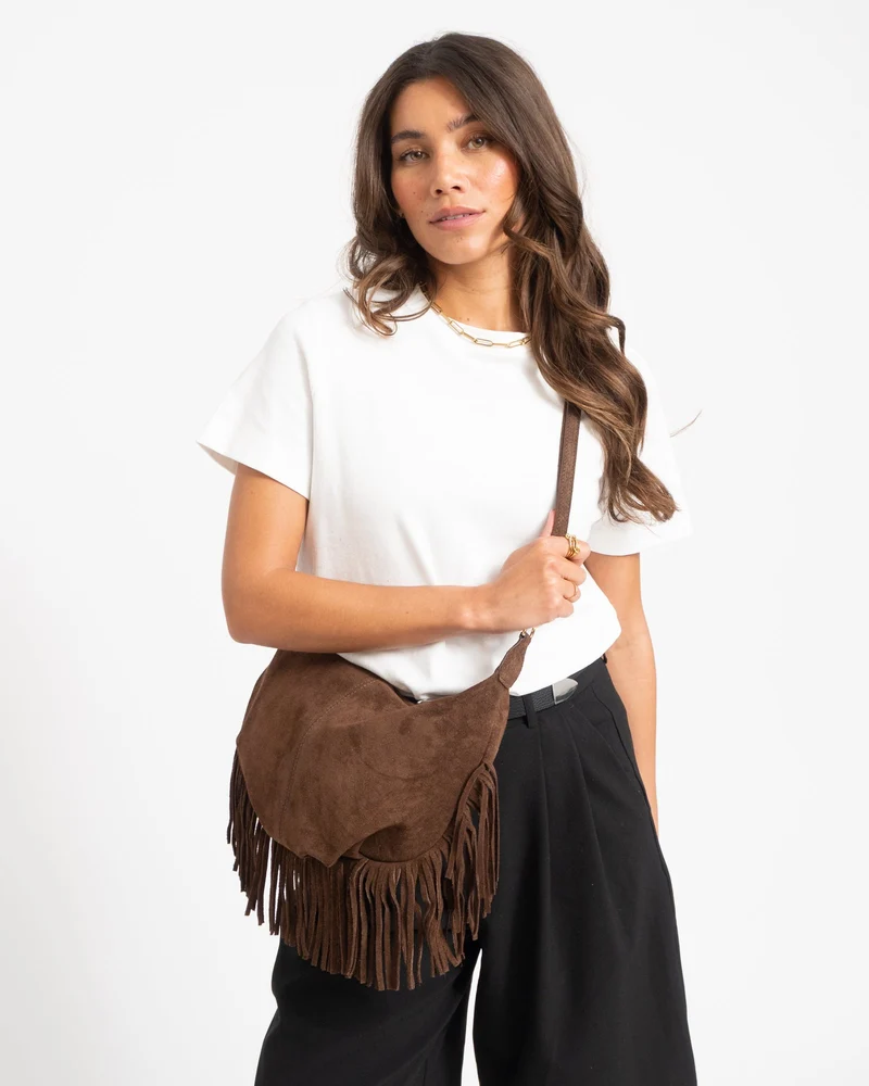 Bag Vromy Suede Bruin