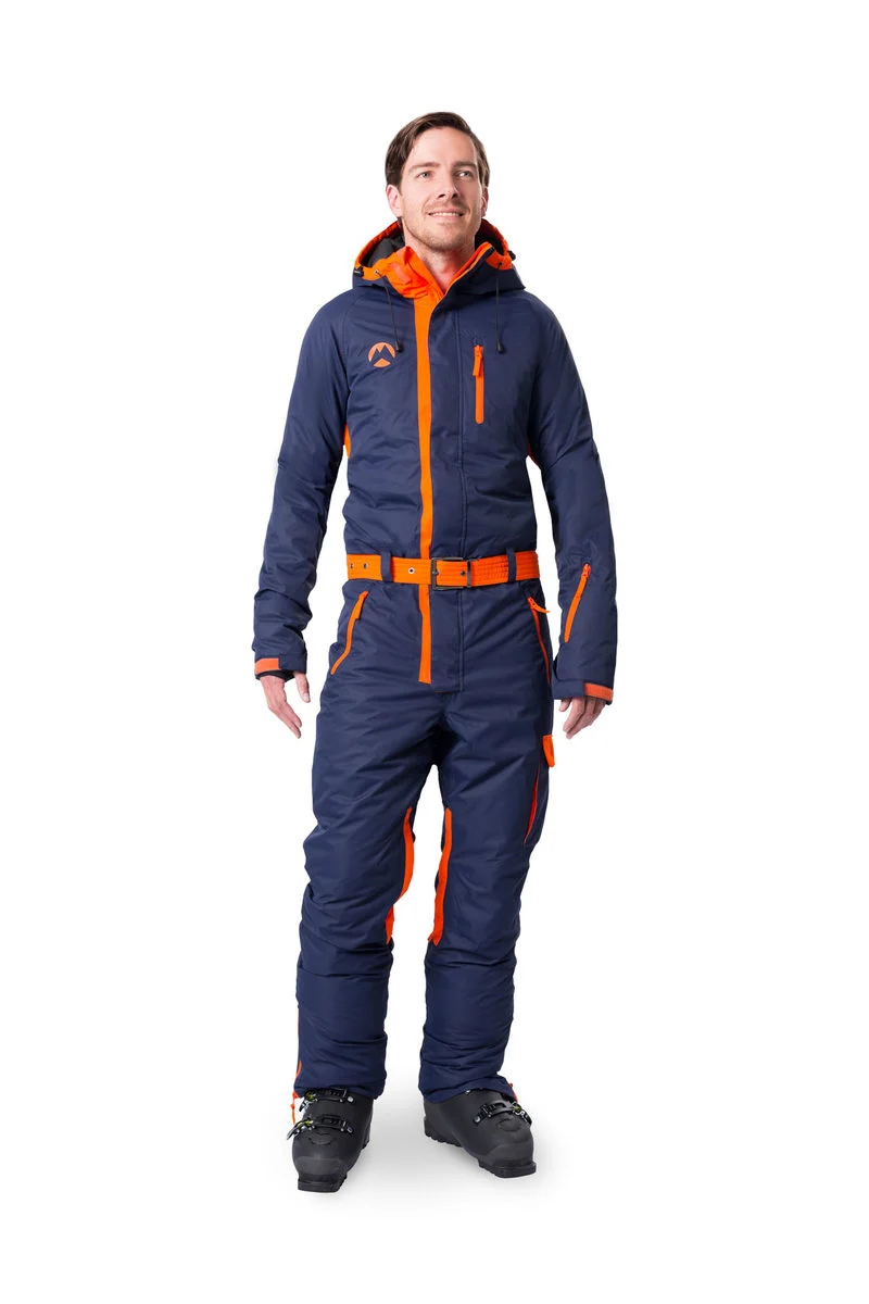 Snowsuits Powder Pro Onesie Skipak Heren - Navy/Oranje