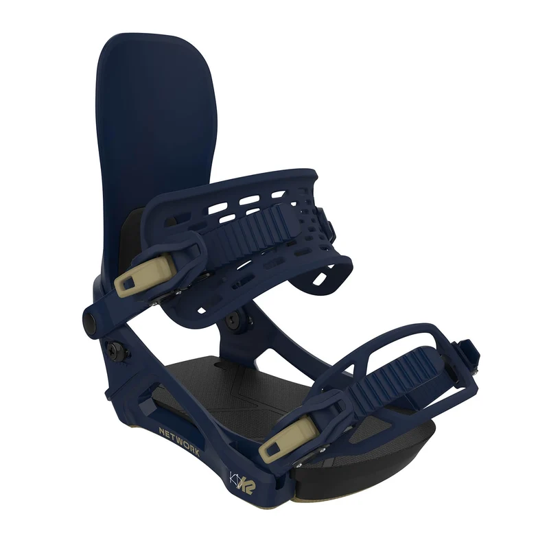 Network W Snowboard Bindings Navy Kennedi Deck