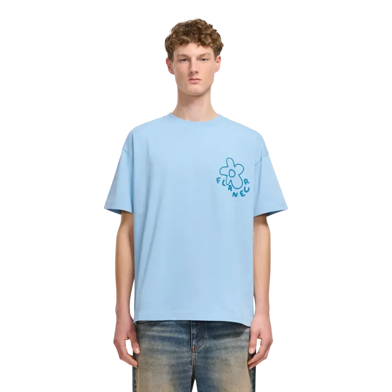 Flaneur Blossom T-Shirt Sky Blue - Match Laren
