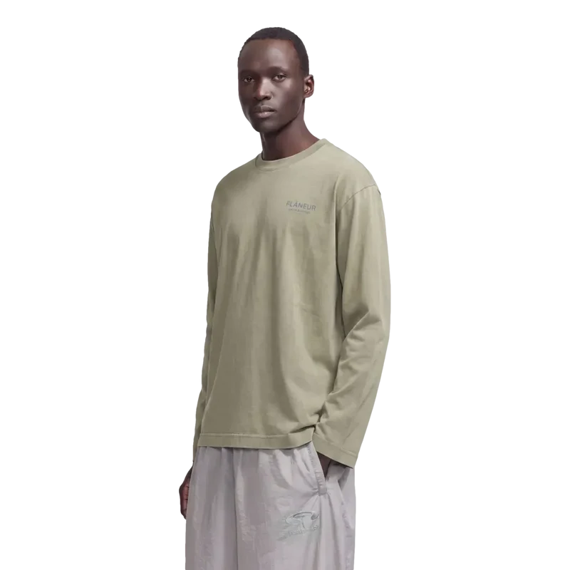 Flaneur Sound & Design T-Shirt Olijfkleur - Match Laren