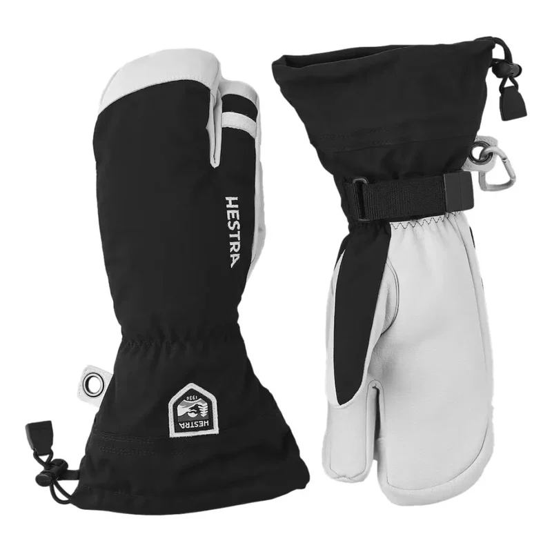 HESTRA Army Leather Heli 3-finger Skihandschoenen Zwart - Match Laren