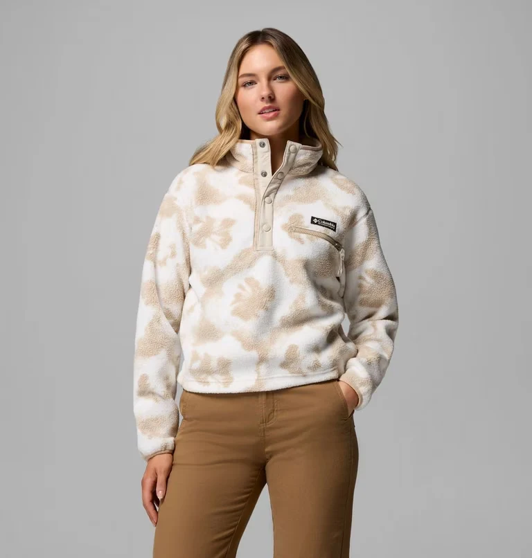 Helvetia II Printed Cropped Half Snap Wmns
