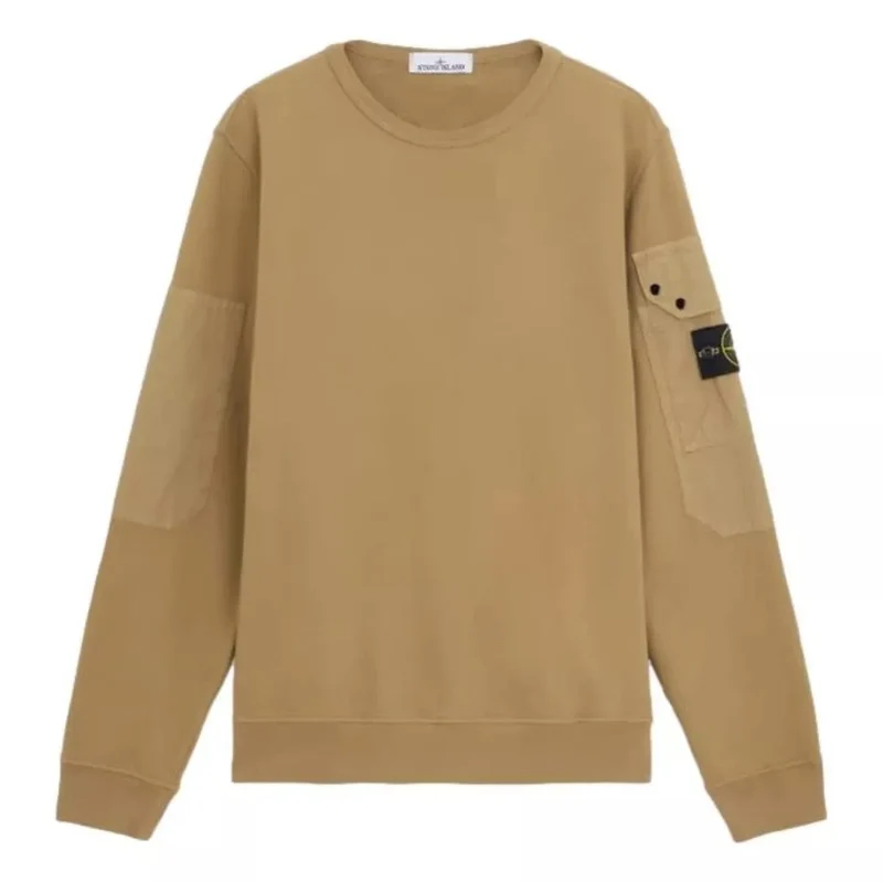 Stone Island Sweatshirt Met Ronde Hals En Zakken Biscuit - Match Laren