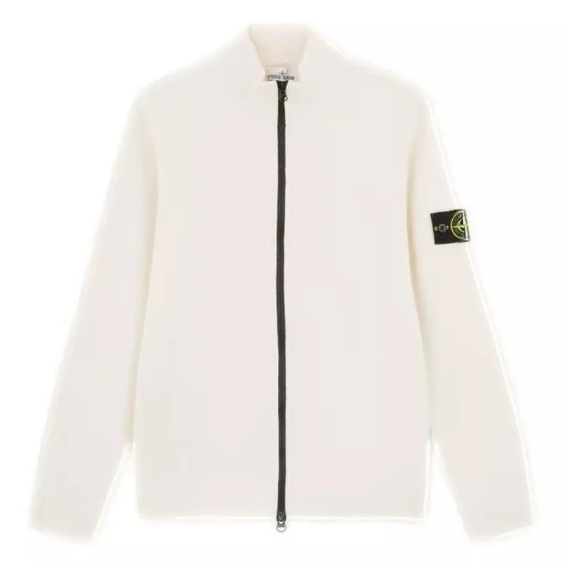 Stone Island Cardigan Sweater Met Tweerichtingsrits 503A1 Off White - Match Laren