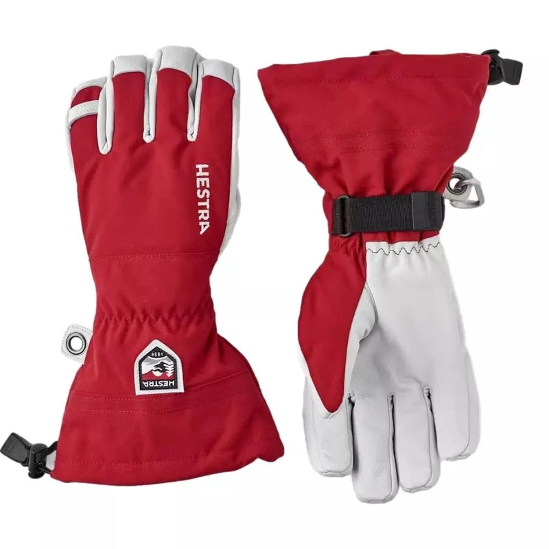 HESTRA Army Leather Heli 5-finger Skihandschoenen Rood - Match Laren