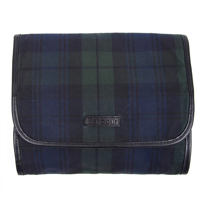Tartan wax hanging wash bag