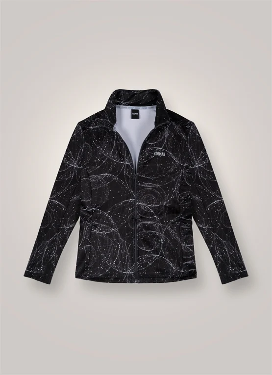 Full zip printed stretch fleec W