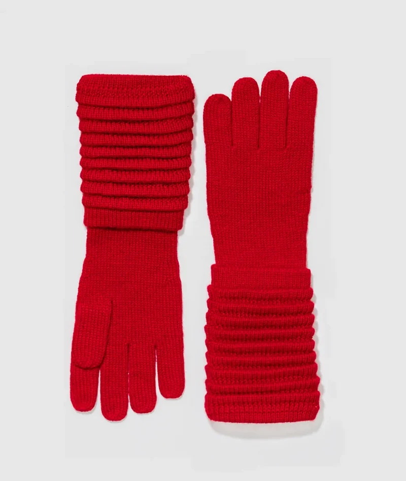 SENTALER Ribbed Gloves - Red
