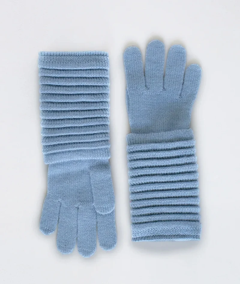 SENTALER Ribbed Gloves - Powder Blue