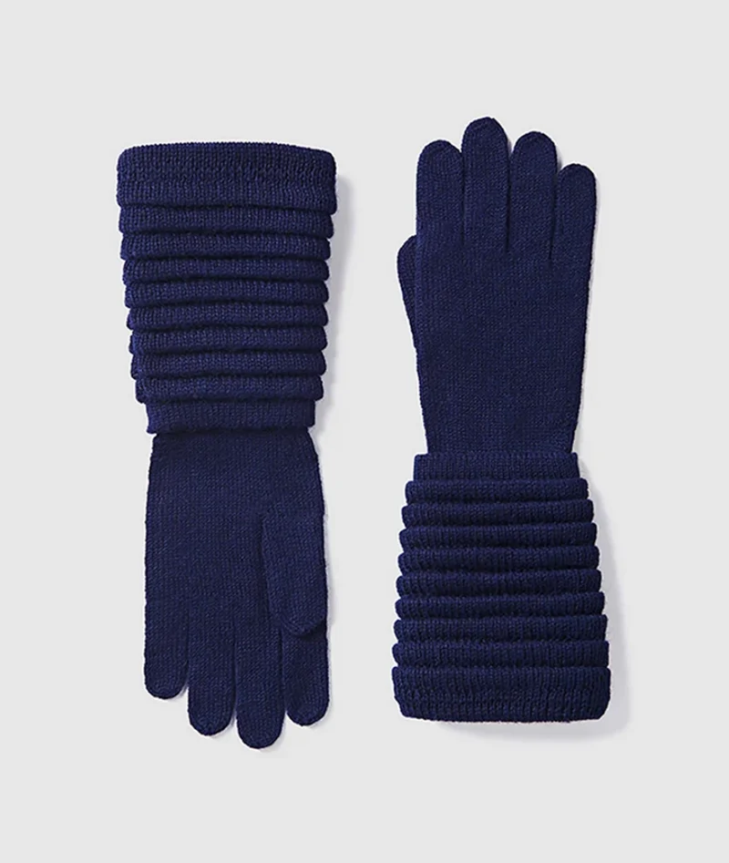 SENTALER Ribbed Gloves - Navy