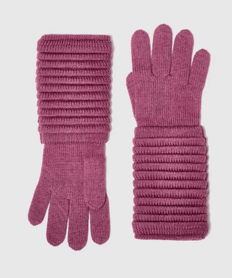 SENTALER Ribbed Gloves - Mauve Pink