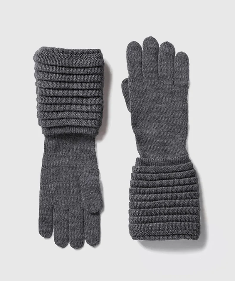 SENTALER Ribbed Gloves - Grey Mélange